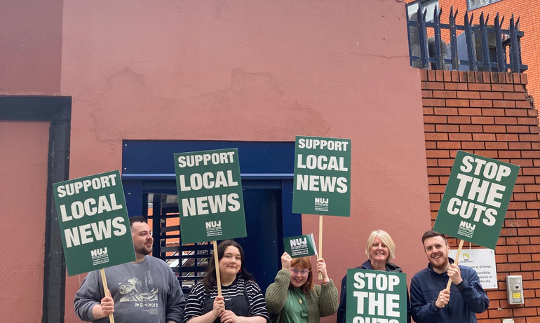 BBC Northern Ireland journalists on Belfast picket
