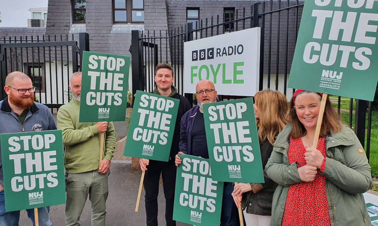 Radio Foyle BBC NI picket