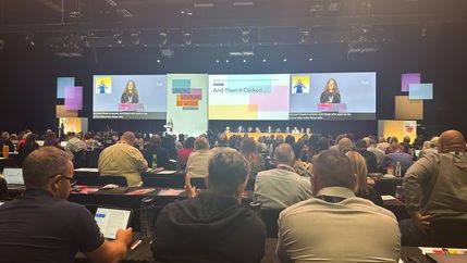 Delegates facing stage at the TUC Congress 2025