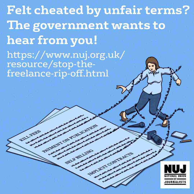 Felt cheated by unfair terms? the government wants to hear from you. Social media graphic with illustration of woman with words jumping off page wrapped around her.