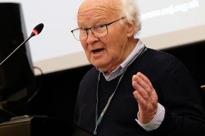 David Gow speaks at the union's Delegate Meeting in Blackpool in April 2025.