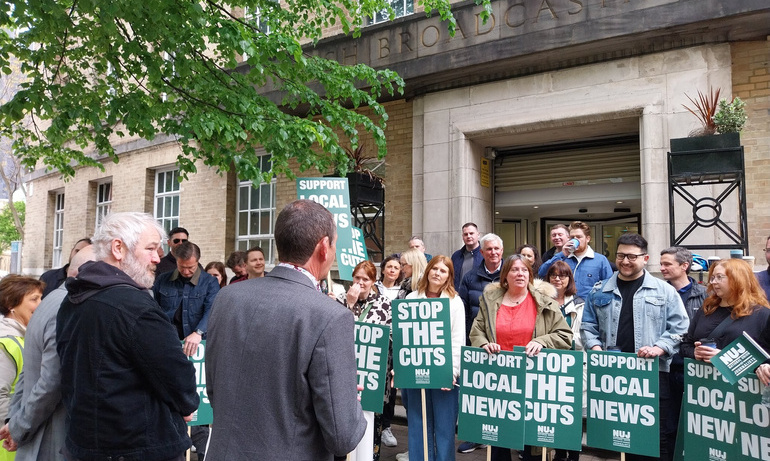 BBC NI strike Belfast picket 