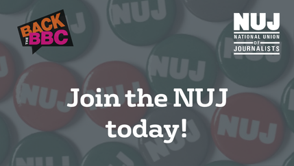 A3 BBC 'Join the NUJ' recruitment poster