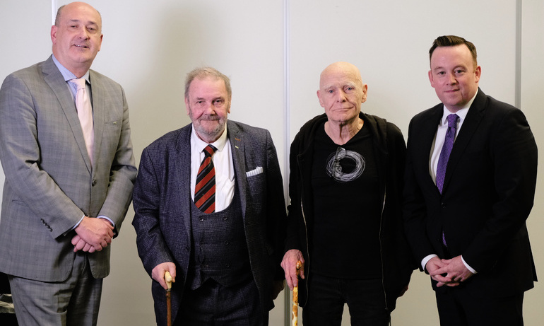 NUJ incoming presidents Fran McNulty and Gerry Curran with Members of Honour