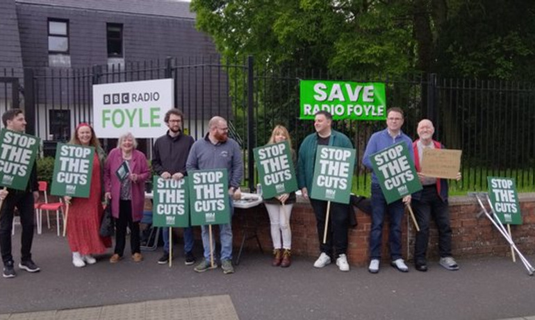 BBC Radio Foyle picket 