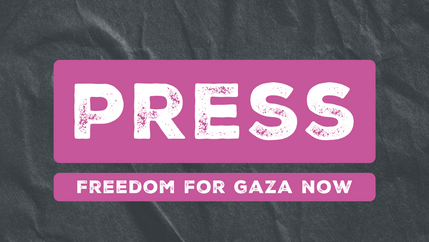 NUJ vigil posters in solidarity with journalists killed in Gaza