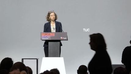 Laura Davison, NUJ general secretary, addressing TUC Congress.jpg