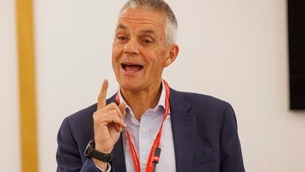 Tim Davie, BBC director general' gives his speech to the IFJ conference.
